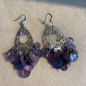 Fun purple dangle earrings